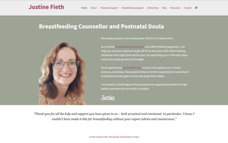 Website image for justinefieth.co.uk